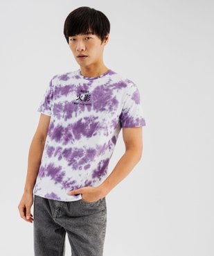 Tee-shirt à manches courtes tie-and-dye imprimé homme - Naruto Shippuden vue2 - NARUTO - GEMO