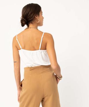 Débardeur femme à fines bretelles et décolleté dentelle vue3 - GEMO 4G FEMME - GEMO