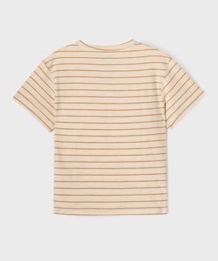 Tee-shirt manches courtes rayé à col tunisien garçon vue3 - GEMO (ENFANT) - GEMO