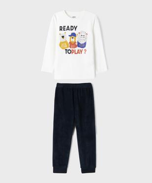 Pyjama en maille polaire bicolore avec motif animaux garçon vue1 - GEMO (ENFANT) - GEMO
