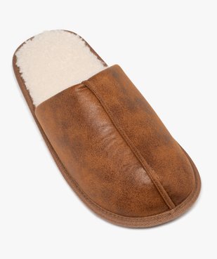 Chaussons homme mules fourrées sherpa vue5 - GEMO 4G HOMME - GEMO
