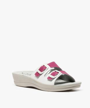 Mules femme confort à talon compensé et boucles - Cloggy vue2 - GEMO (EQUIPT) - GEMO