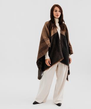 Poncho réversible à motif léopard et motif tartan femme vue4 - GEMO (ACCESS) - GEMO