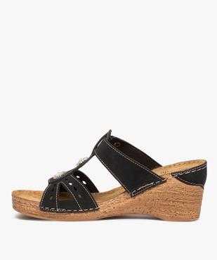 Mules femme confort compensées ornées de strass vue3 - GEMO (CONFORT) - GEMO