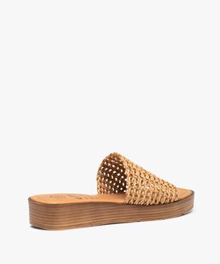 Mules femme à talon plat avec bandeau tressé irisé vue4 - GEMO (CASUAL) - GEMO
