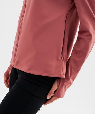 Sweat zippé à capuche en matière technique extensible femme vue3 - GEMO(FEMME PAP) - GEMO