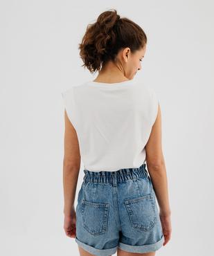 Débardeur femme en jersey de coton à broderie cœur femme vue3 - GEMO(FEMME PAP) - GEMO