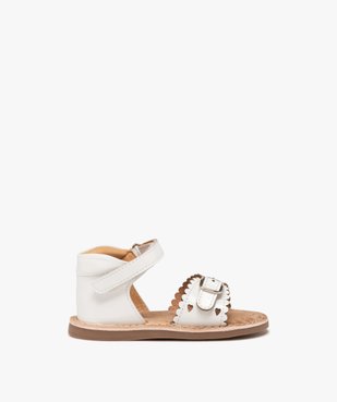 Sandales bébé fille en cuir verni à talon fermé et à scratch avec coeurs ajourés - NA! vue1 - NA! - GEMO