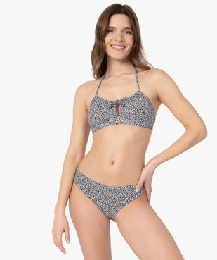 Bas de maillot de bain femme imprimé forme culotte vue3 - GEMO (PLAGE) - GEMO