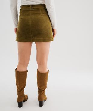 Jupe courte trapèze en velours femme vue3 - GEMO(FEMME PAP) - GEMO