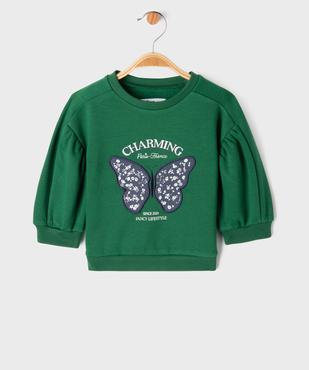 Sweat avec manches froncées et motif brodé bébé fille vue1 - GEMO 4G BEBE - GEMO