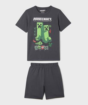Pyjashort bicolore avec motif jeu de construction garçon - Minecraft vue1 - MINECRAFT - GEMO