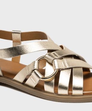 Sandales plates à brides métallisées femme - Follow Me vue6 - FOLLOW ME - GEMO