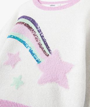 Pull pailleté avec sequins brodés et motifs fille vue2 - GEMO (ENFANT) - GEMO
