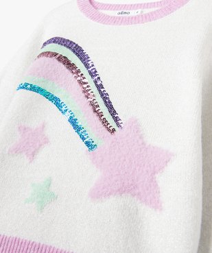 Pull pailleté avec sequins brodés et motifs fille vue2 - GEMO (ENFANT) - GEMO