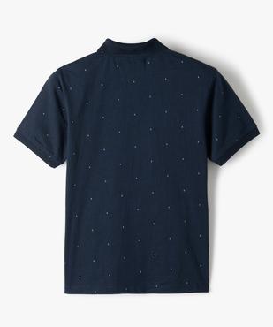 Polo garçon à manches courtes à micro-motifs vue4 - GEMO (JUNIOR) - GEMO