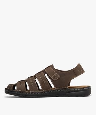 Sandales confort à bout fermé dessus cuir homme vue3 - G'FLEX - GEMO