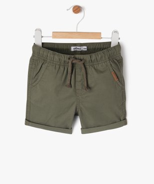 Bermuda en toile à taille élastiquée bébé garçon vue1 - GEMO 4G BEBE - GEMO