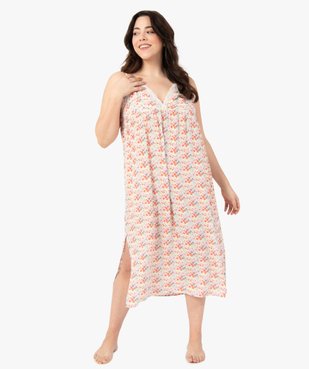 Nuisette femme grande taille à fines bretelles à motifs fleuris vue1 - GEMO(HOMWR FEM) - GEMO