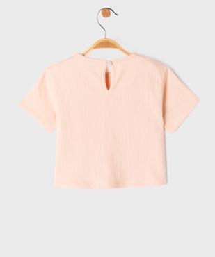 Tee-shirt manches courtes en maille texturée bébé fille vue3 - GEMO 4G BEBE - GEMO