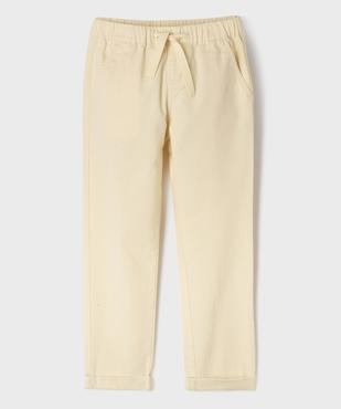 Pantalon chino en coton et lin avec taille ajustable garçon vue1 - GEMO (ENFANT) - GEMO
