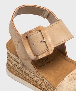 Sandales à talon compensé et scratch légères femme - Emilia Rosa vue6 - EMILIA ROSA - GEMO