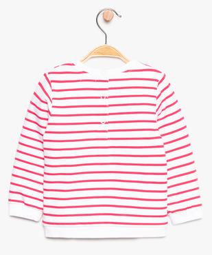 Sweat bébé fille à motifs pailletés en coton bio molletonné vue2 - GEMO 4G BEBE - GEMO