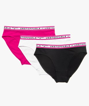 Culottes fille à ceinture large et coton bio (lot de 3) vue1 - GEMO 4G FILLE - GEMO