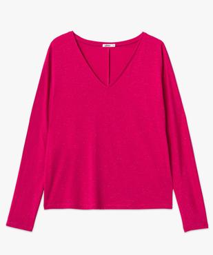 Tee-shirt femme à manches longues en maille scintillante vue4 - GEMO(FEMME PAP) - GEMO