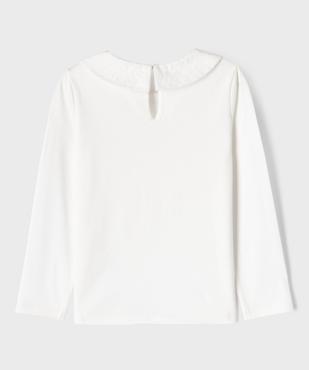 Tee-shirt manches longues avec col Claudine fille vue3 - GEMO 4G FILLE - GEMO