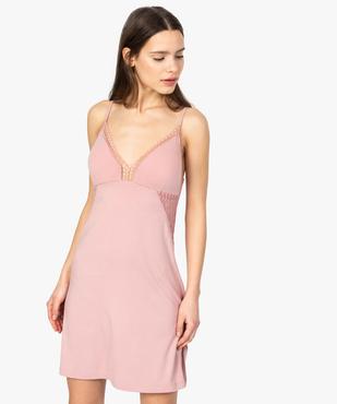 Nuisette en viscose et dentelle avec bonnets coqués vue1 - GEMO(HOMWR FEM) - GEMO