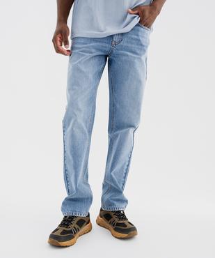 Jean Regular en denim 100% coton légèrement délavé homme vue2 - GEMO 4G HOMME - GEMO