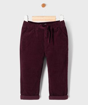 Pantalon en velours doublé jersey à taille élastiquée bébé fille vue1 - GEMO(BEBE DEBT) - GEMO