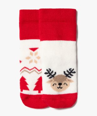 Chaussettes de Noël en maille bouclette douillette bébé (lot de 2) vue2 - GEMO 4G BEBE - GEMO