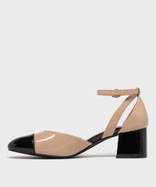 Escarpins bicolores avec bride cheville femme - Follow Me vue3 - FOLLOW ME - GEMO