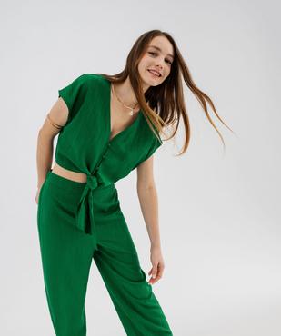 Blouse sans manches loose à nouer femme vue2 - GEMO(FEMME PAP) - GEMO