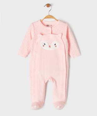 Pyjama en velours ouverture devant motif animal et pois dorés bébé vue5 - GEMO 4G BEBE - GEMO