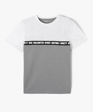 Tee-shirt manches courtes bicolore garçon vue1 - GEMO 4G GARCON - GEMO
