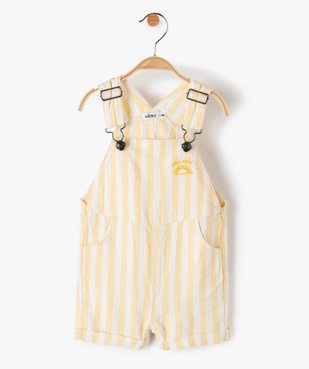 Salopette courte bébé garçon à rayures vue1 - GEMO(BEBE DEBT) - GEMO