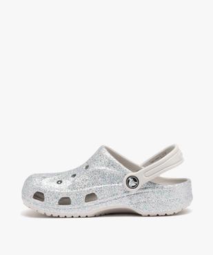 Sabots souples fille dessus perforé à paillettes - Crocs vue3 - CROCS - GEMO