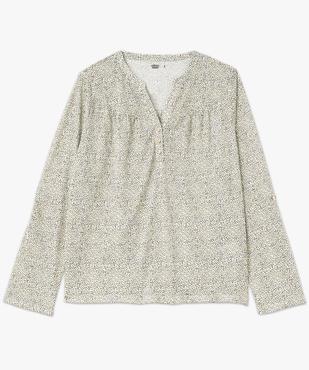 Tee-shirt à manches longues imprimé avec col boutonné femme vue4 - GEMO 4G FEMME - GEMO
