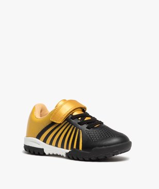 Baskets garçon style chaussures de foot bicolores à scratch vue2 - GEMO (ENFANT) - GEMO