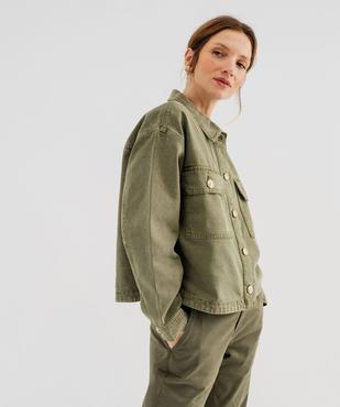 Veste en jean coloré large et courte femme vue5 - GEMO 4G FEMME - GEMO