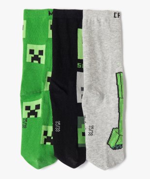 Chaussettes hautes à motifs garçon (lot de 3) - Minecraft vue1 - MINECRAFT - GEMO