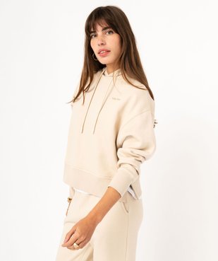 Sweat à capuche coupe courte femme vue1 - GEMO(FEMME PAP) - GEMO