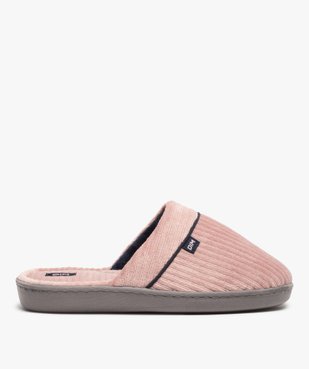 Chaussons femme mules plates en velours côtelé - Dim vue1 - DIM - GEMO