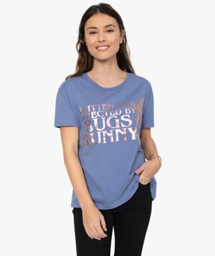 Tee-shirt femme avec large motif Bugs Bunny – Looney Tunes vue1 - DIVERS LICENCE - GEMO