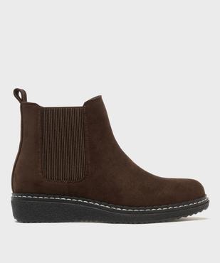 Boots en suédine avec doublure chaude et élastique latéral femme - G'flex vue1 - G'FLEX - GEMO