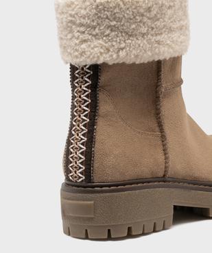 Boots avec tige en sherpa et semelle crantée femme - 5 Miles vue6 - 5 MILES - GEMO