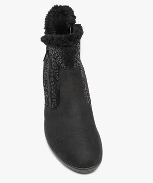 Boots fourrées femme confort dessus cuir souple uni vue5 - GEMO (CONFORT) - GEMO